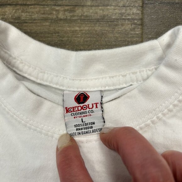 Only God Can Judge Me Tshirt Men Size Large Icedout White Praying Hands - Picture 4 of 8